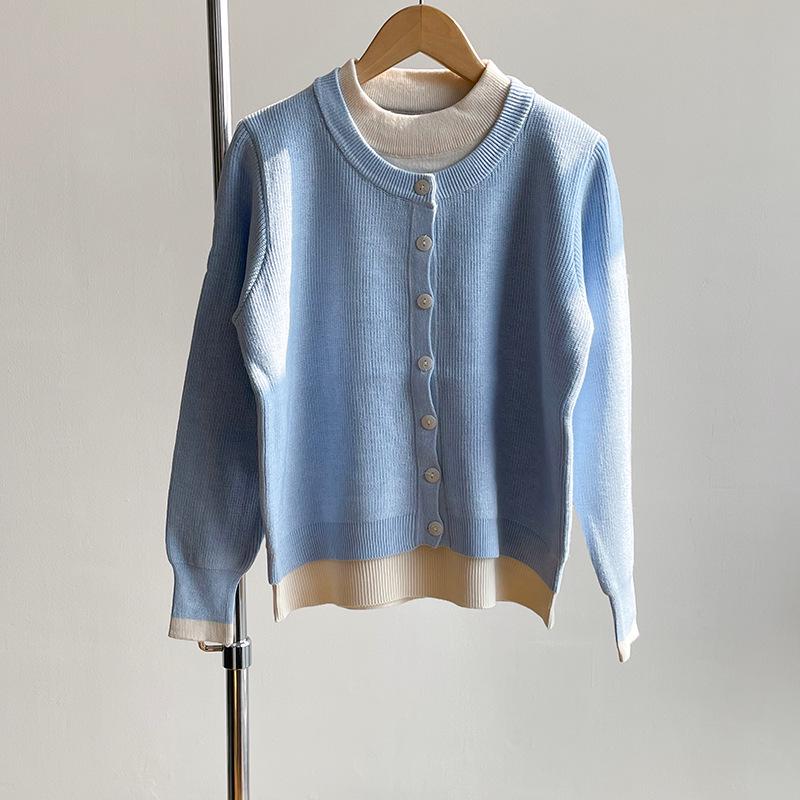 

Taochuan Women s Korean Two-in-One Sweater - Lazy Spring Style, Long-Sleeved Knitted Cardigan YL1560