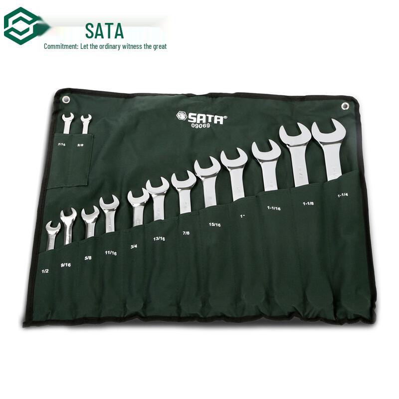 SATA 14-Piece English Combination Wrench Set