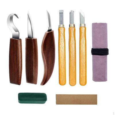 Ensemble de sculpture sur bois, outils de sculpture sur bois, cuillère, coupe-bois, crochet, adultes, enfants