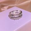 Double-Layer Pattern Elegant Versatile Geometric Women'S Ring Exaggerated Women'S Ring Index Finger