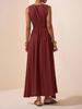 Elegant Deep V-Neck Sleeveless A-Line Dress, Spring/Summer 2026 Collection