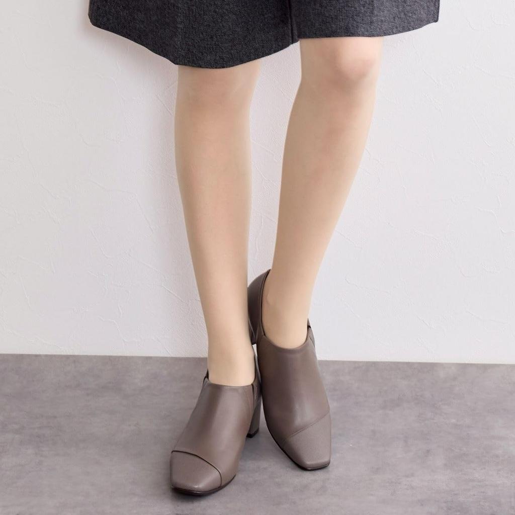 Himiko Square Toe Side Gore Pumps/643302 Gray 230