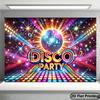 Disco Party Backdrop, 70s 80s Retro Disco Ball Neon Background Banner for Birthday & Themed Parties