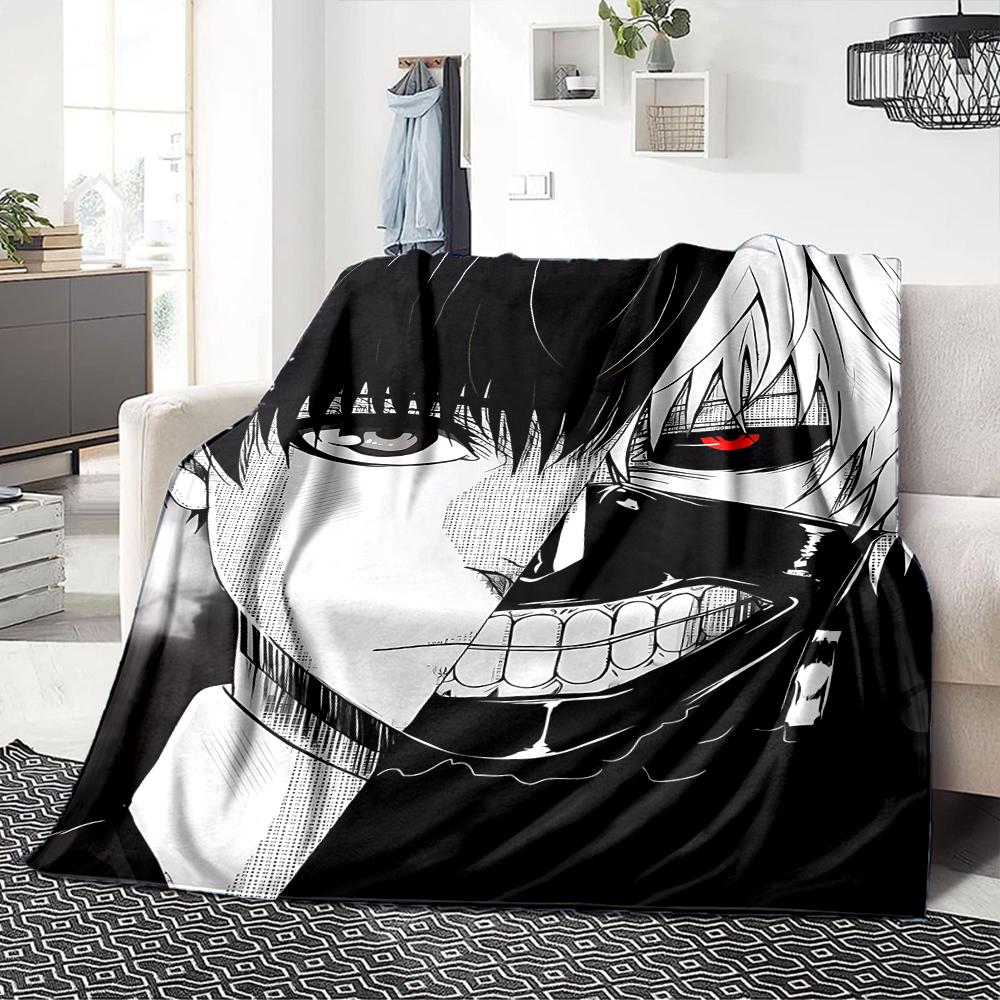 1Pc Tokyo Ghoul Artwork Blanket For Couch Bed Plush Cozy Fuzzy Blanket Super Soft Warm Blankets For Fall And Winter 091857