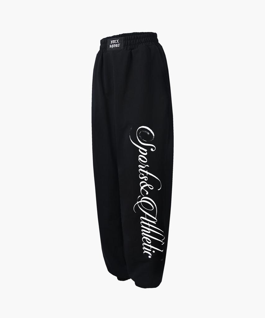 HDEX Women'S Lettering Wide Jogger Pants (Black)