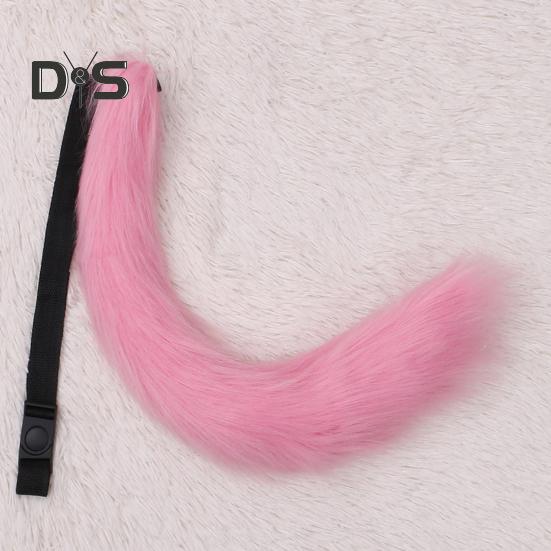 Cosplay Fake Fox Tail Soft Fuzzy Plush Solid Color Adjustable Waist Circumference Elastic Band Performance Club Dance Paty Costumes Prop Artificial