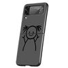 Matchman Cartoon Hard PC Phone Case For Samsung Galaxy Z Flip 5 4 3 Black Cover For Galaxy Z Flip 6 Foldable Shockproof Case Bag