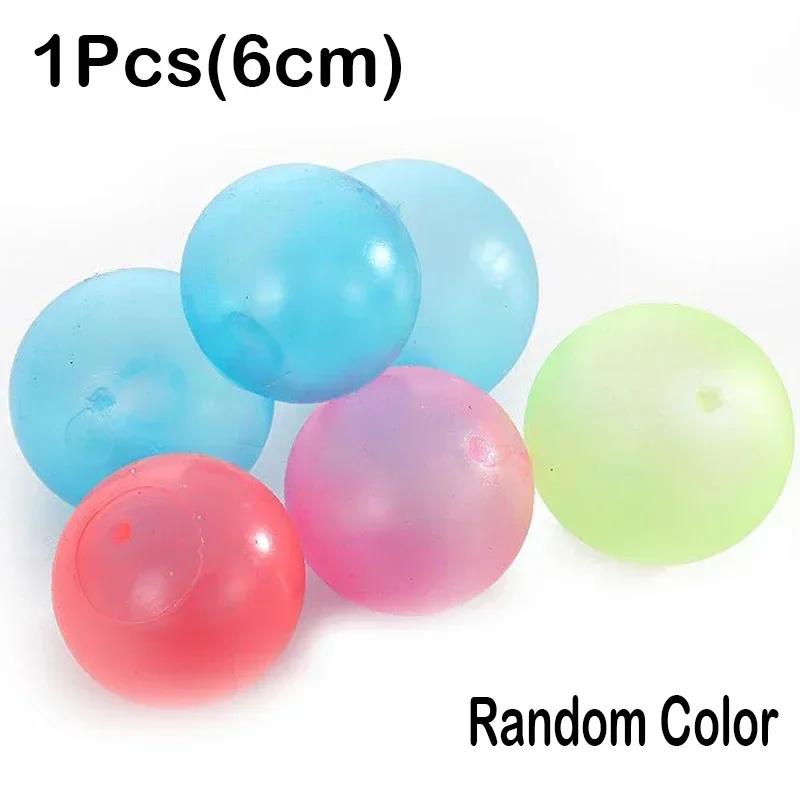 1-4Pcs Luminous Balls High Bounce Glowing Ball Sticky Wall Home Party Decor Kids Adult Gift Anxiety Stress Relieve Toy 4.5Cm/6Cm