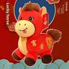Horse Year Mascot Plush Toy With Flower Embroidery Design For Lunar New Year Gifts And Celebrations