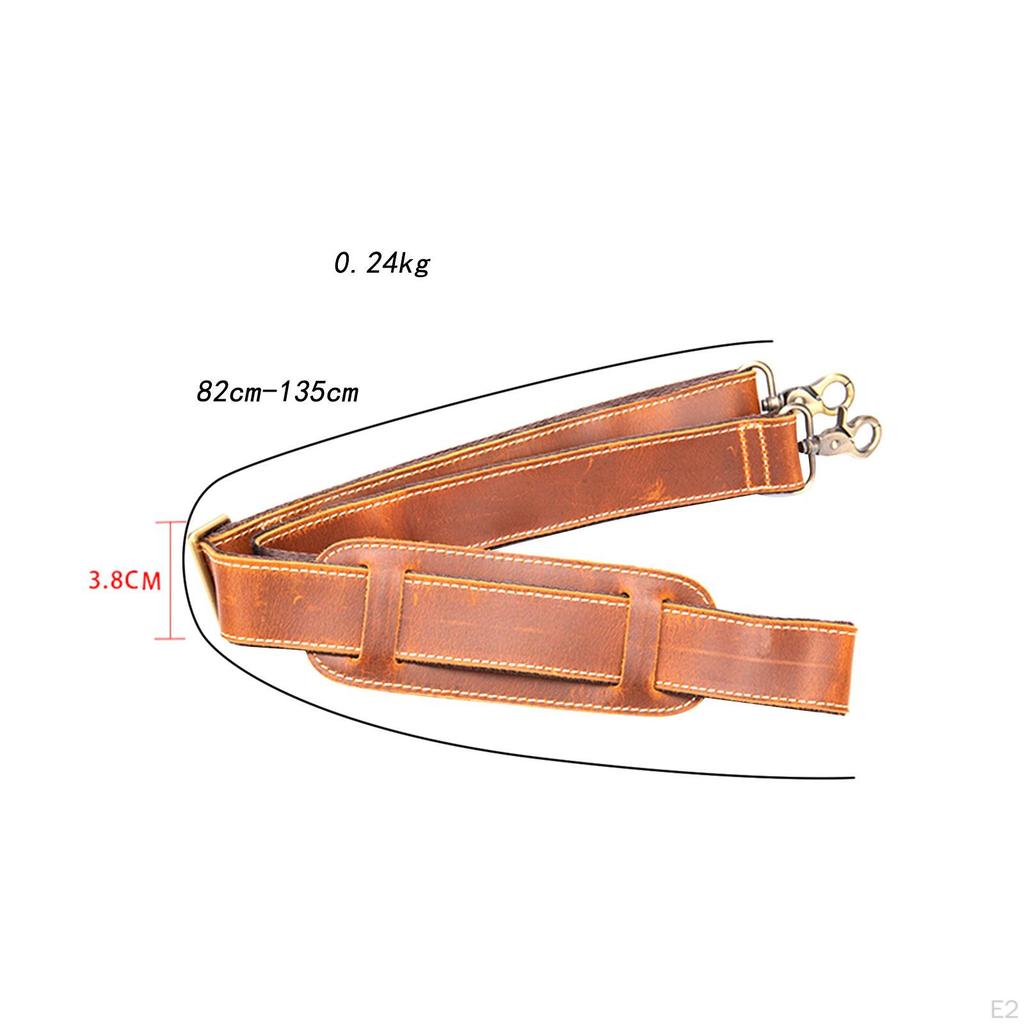 Läderpåse Axelrem, Avtagbar Crossbody-rem med Metallkrok för Portfölj, DIY