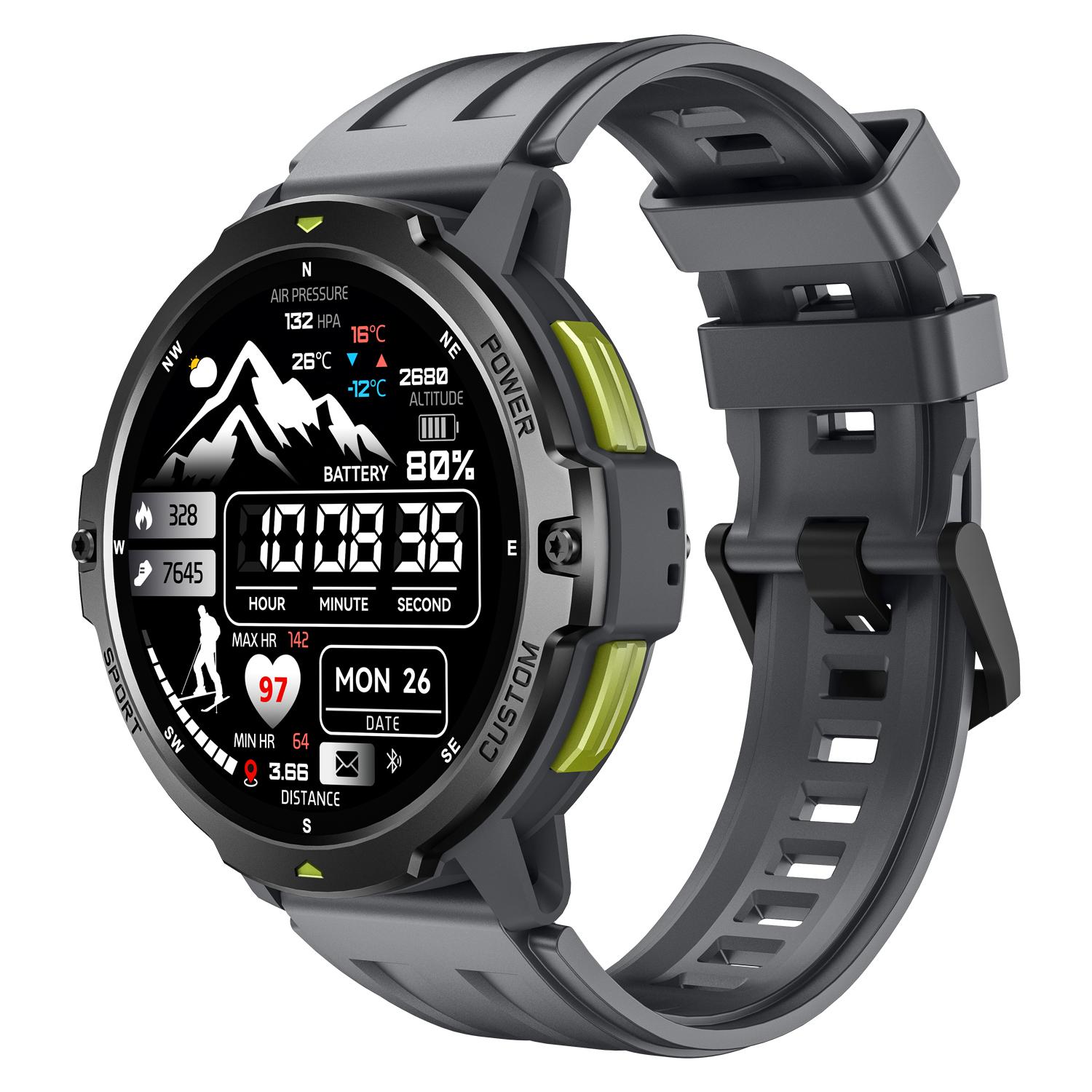 

GPS Smart Watch Outdoor Sport Bluetooth Call Watches GNSS Position Voice Assistant Health Monitor 3ATM Waterproof Smartwatch серый
