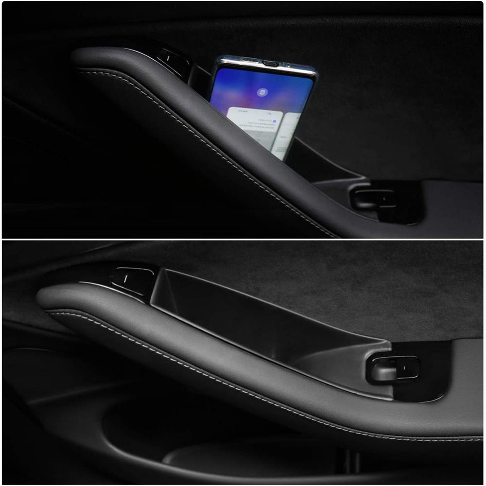 Car Accessories for Tesla Model 3 2016-2022 Door Side Armrest Storage Box Handle Tray Organizer Container Interior Hidden Holder