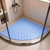 Waaiervormige TPE Douchemat, Antislip Badmat met Zuignappen en Afvoergaatjes, Geurloze Flexibele Badkamermat voor Ouderen, Kinderen en Zwangere Vrouwen