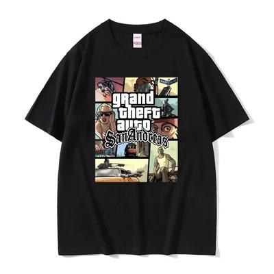 2024 Grand Theft Auto Vice City Print 100% medvilnės marškinėliai GTA žaidimas vyrams moterims kasdieniai marškinėliai Harajuku unisex marškinėliai viršūnės drabužiai#Spalva
