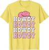 Howdy Pink Cowboy Hat Western Graphic Tee Soft Breathable Casual T-Shirt for Women