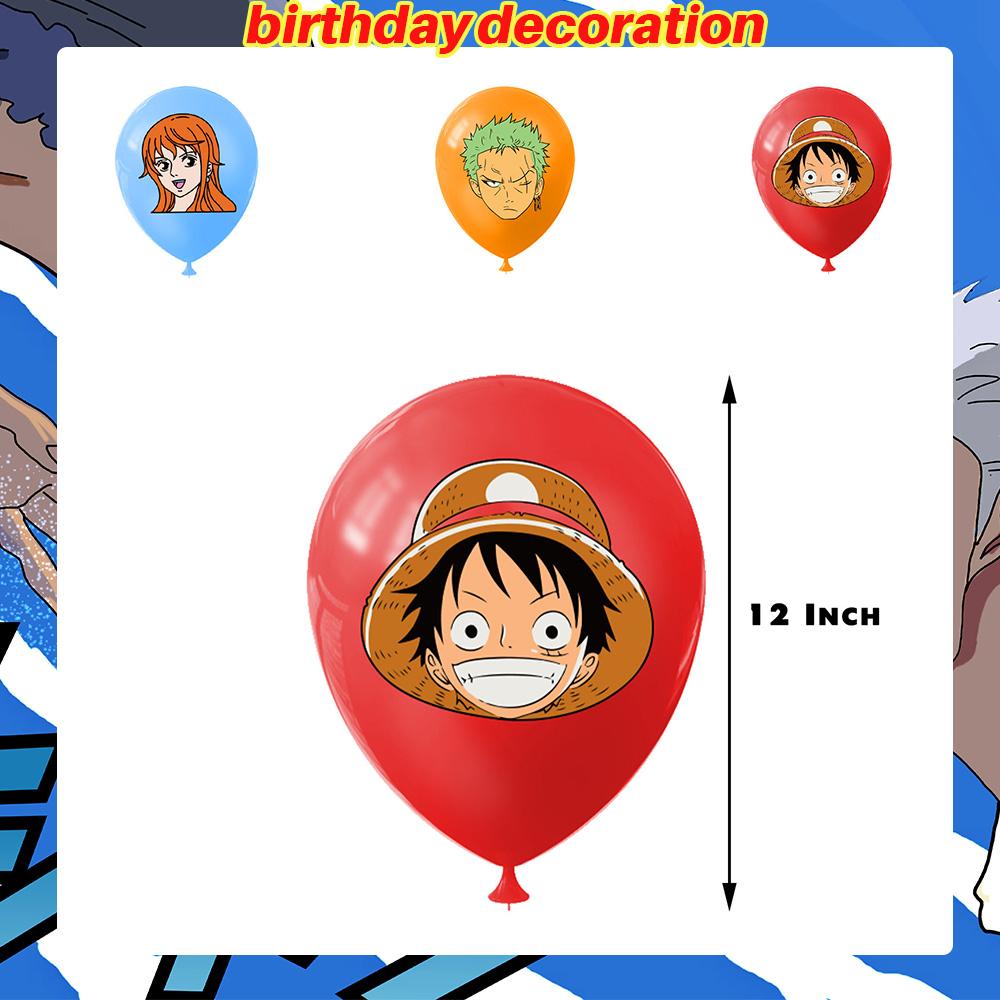 Dekoracje Urodzinowe One Piece Balon Luffy Zoro Jednorazowe Talerzyki Imprezowe Baner Dekoracja Tortu Torebki na Prezenty Chłopcy Akcesoria na Baby Shower