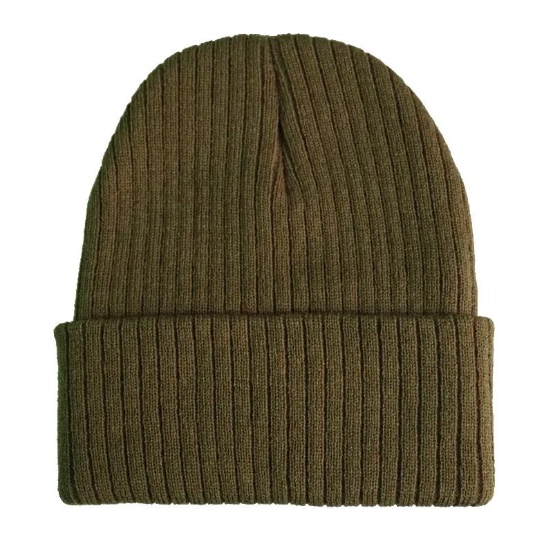 Solid Color Unisex Beanie Keep Warm Knitted Hat Fashion Hip Hop Stripe Winter Hats Skuilles Dad Ski Ladies Casual Bonnets Cap