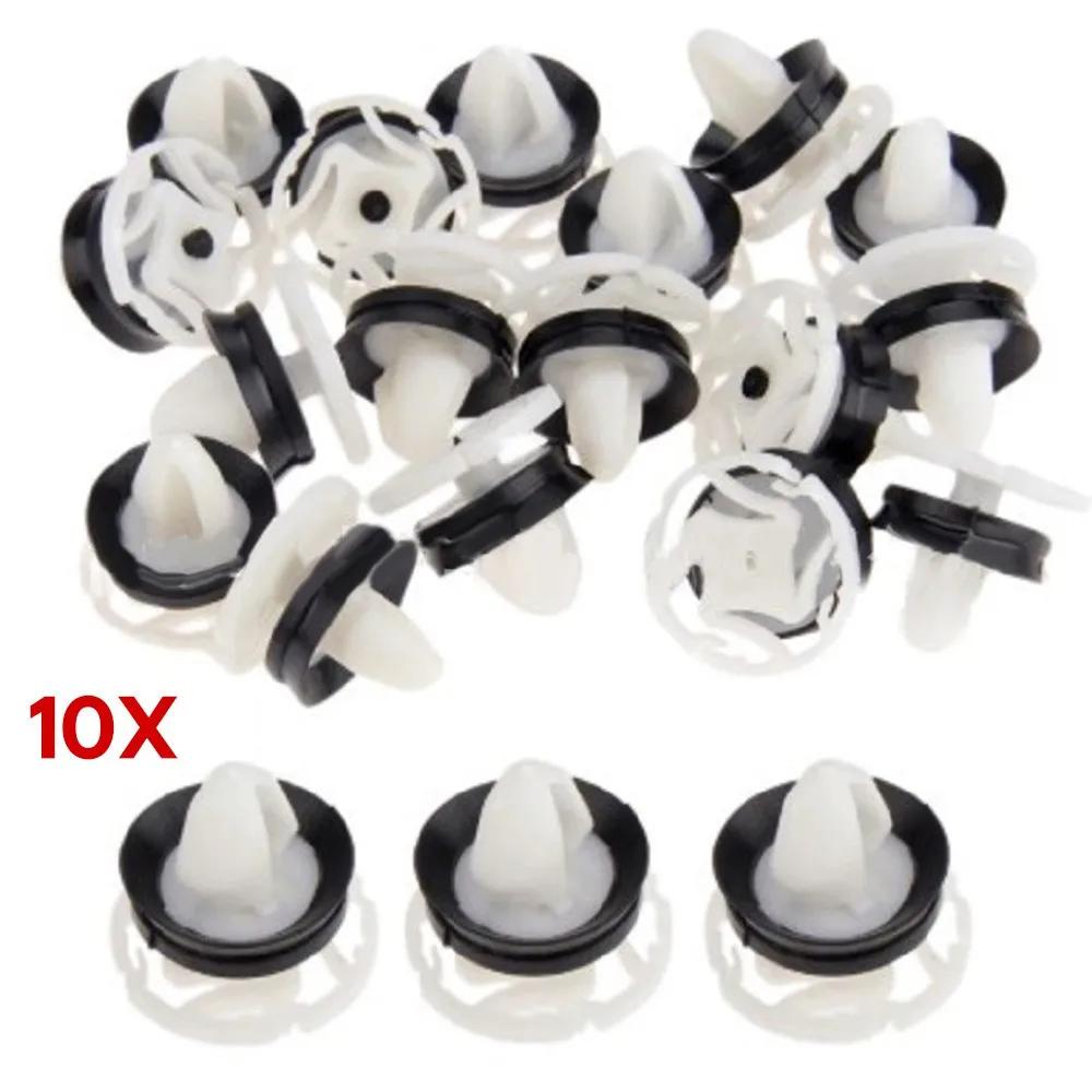 10pcs White Nylon Door Trim Panel Mounting Clips Fastener Kit Replacement For Peugeot 7703077476 Car Replacem Parts