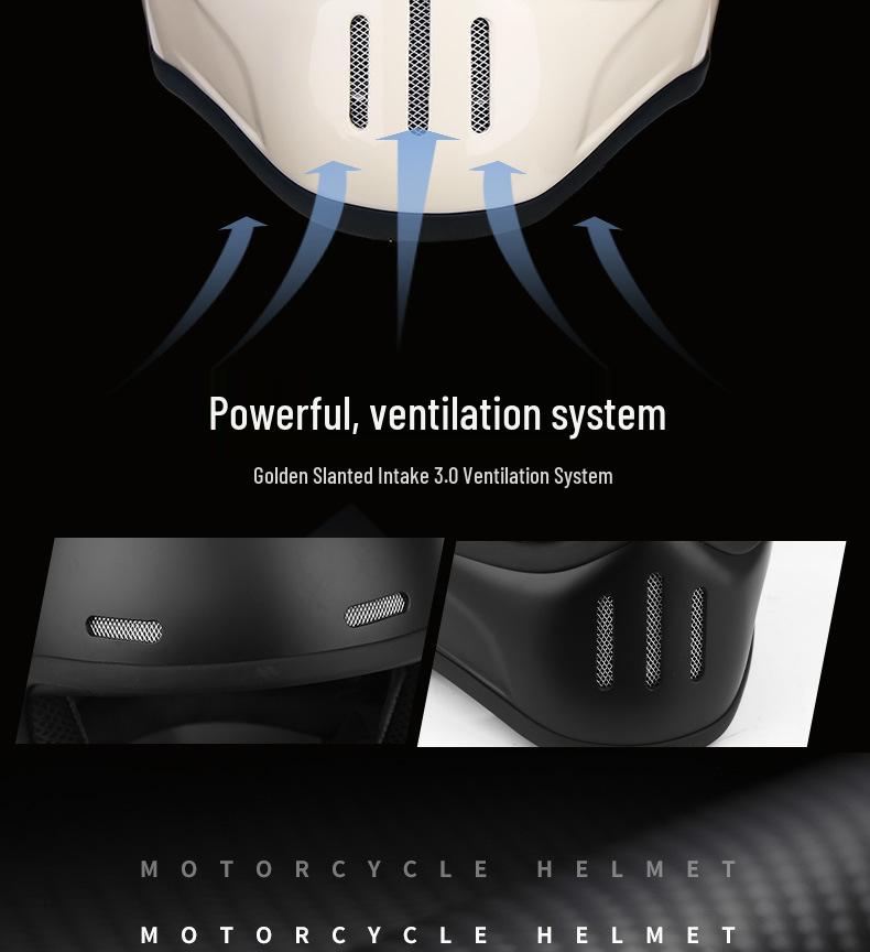 AD Fiberglass Retro Full Face Motorcycle Helmet for Men and Women