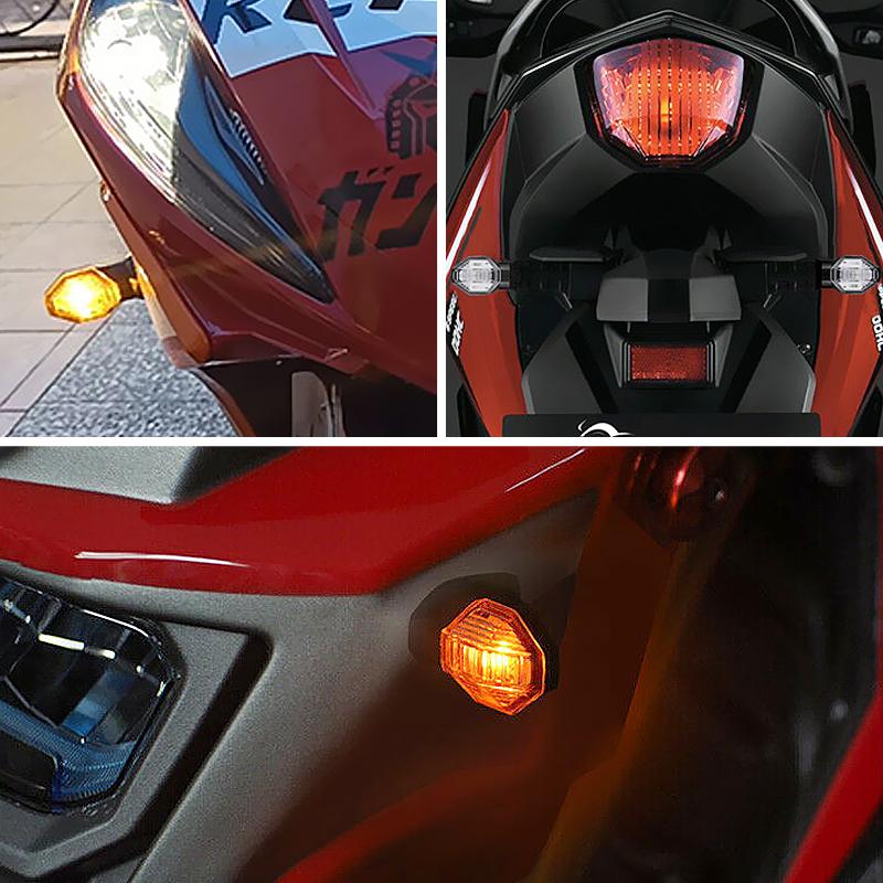 8mm Mini Motorcycle LED Turn Signals Light Amber Indicator Flasher Lamp For Honda Yamaha 12V Motorcycle Turn Signal Lights