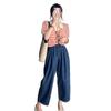 Summer Retro Women's Jeans Cropped Pants Wide Leg Pants Design Sense Harem Pants