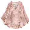 Summer Floral Blouse V Neck Retro Loose Fit Boho Chic Shirt Casual Women Top