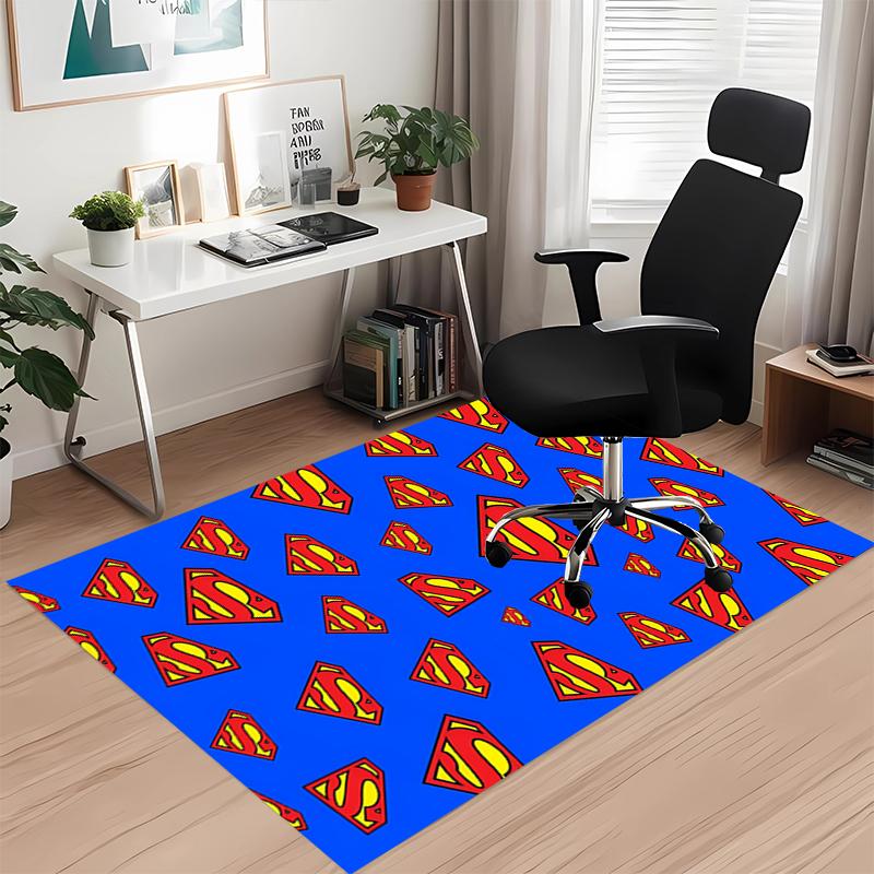 SUPERMAN Printed Carpetrugfor Office Chair Living Room Bedroom Kitchen Room Decor Gifts