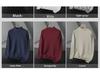 Men's Black Slim Fit Mid-Neck Knitted Sweater - Half Turtleneck for Autumn/Winter