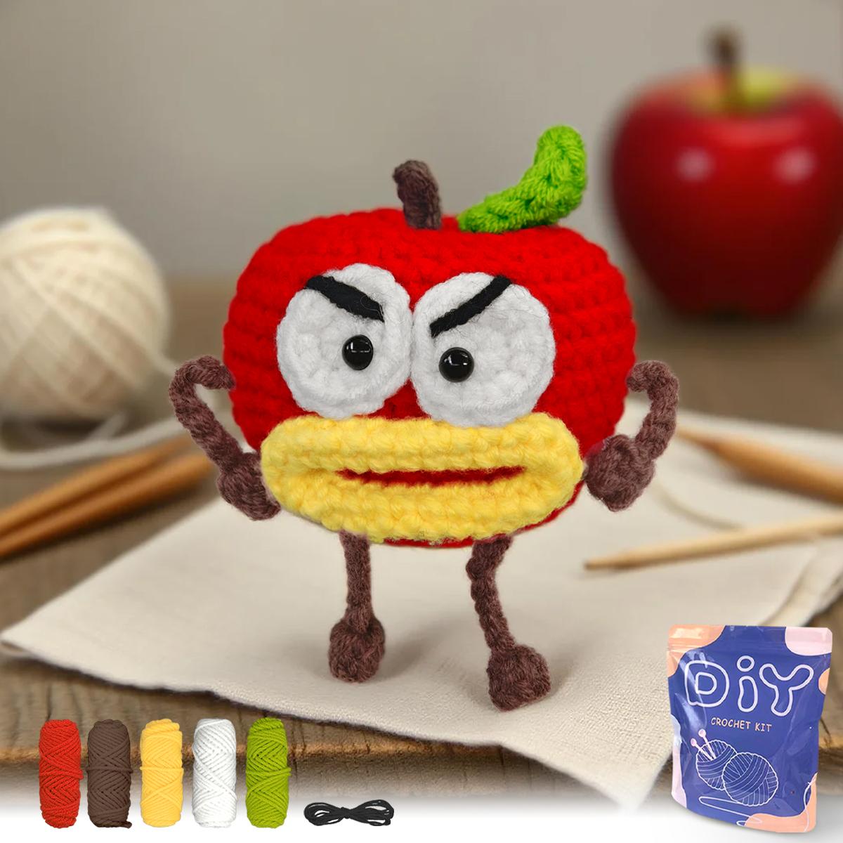 

YAMAXIN DIY Crochet Kit for Beginners Easy Craft Tool Set with Cute Fruit Theme Knitting Arts And Crafts Project