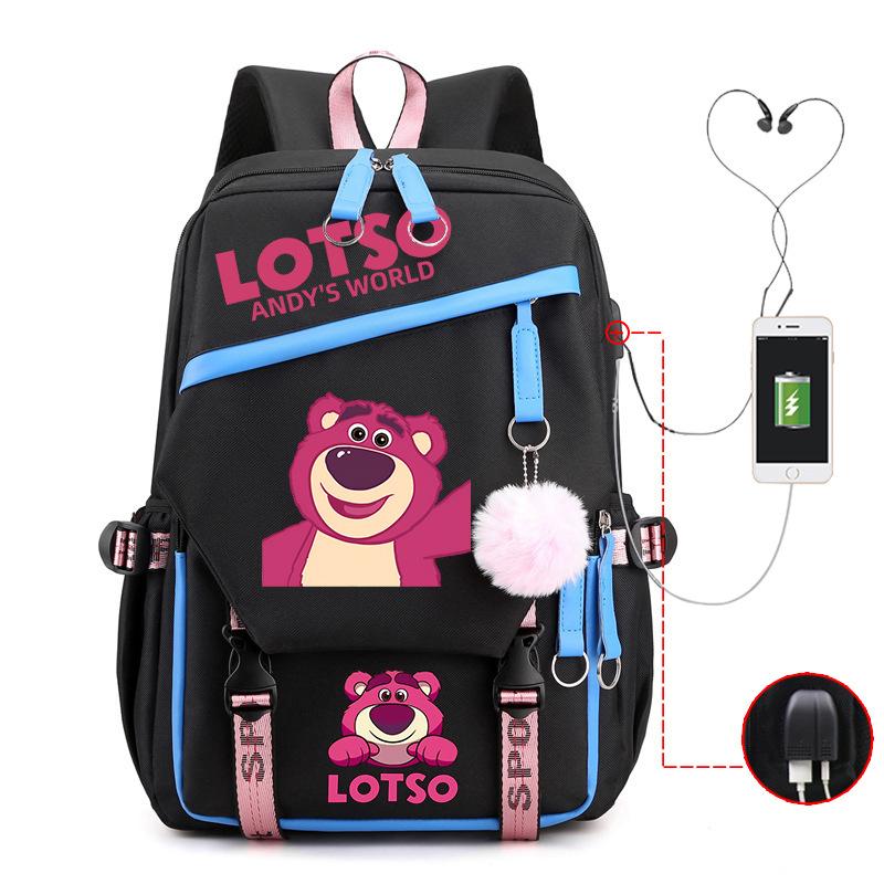 Cute Xiaoqing Strawberry Bear Peripheral High-Value Backpack Lightweight Student School Bag