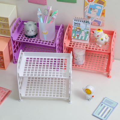 Cosmetic Jewelry Double-layer Folding Storage Rack Simple Home Desktop Bathroom Rack