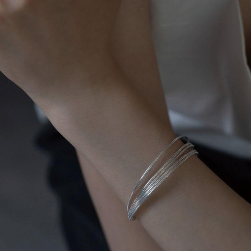 Youngglow Silver925 Layerd 5 Line Bracelet