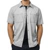 Mens Black Denim Short Sleeve Shirt Turn-down Collar Casual Loose Fit Button Down Top