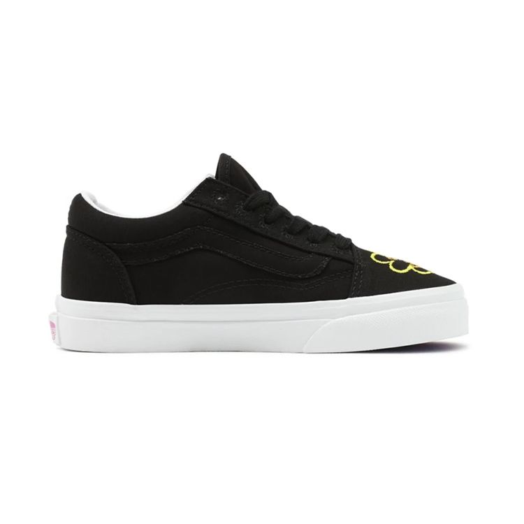 Vans Old Skool Canvas Comfortable Versatile Durable Lightweight Low Top Kids Skate Shoes Kids Sneaker Black Multicolor VN000W9T8BC