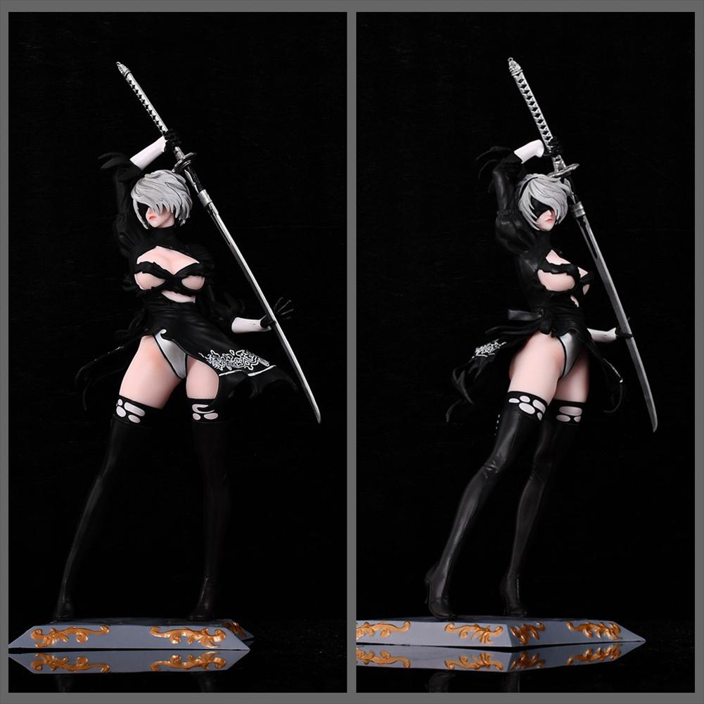 Anime NieR Figure No.2 Type B Action Figure PVC 2B Model 2Byorha Figurine 2Bautomata Look Up Figure Desktop Ornaments Gifts