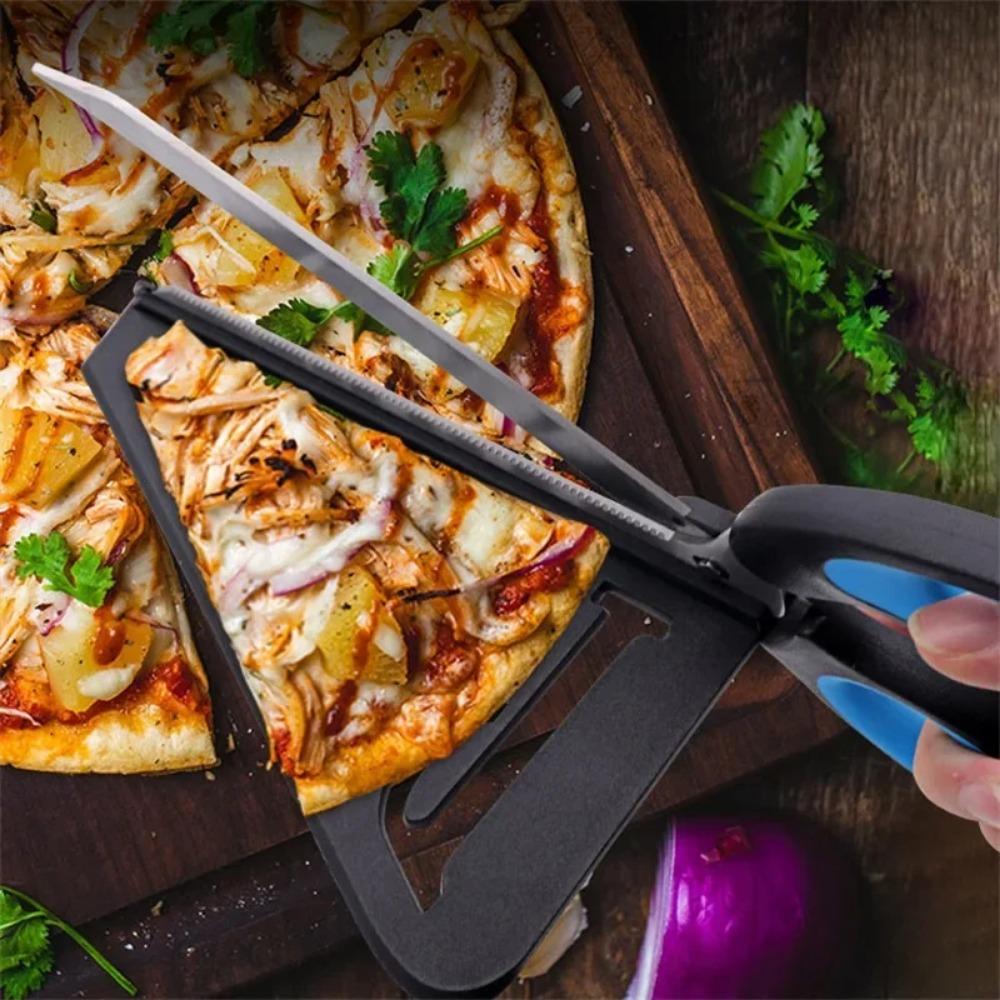Pizza Scissors Knife Pizza Cutting Tool Stainless Steel Pizza Cutter Slicer Baking Tool Multi-Functional With Detachable Spatula
