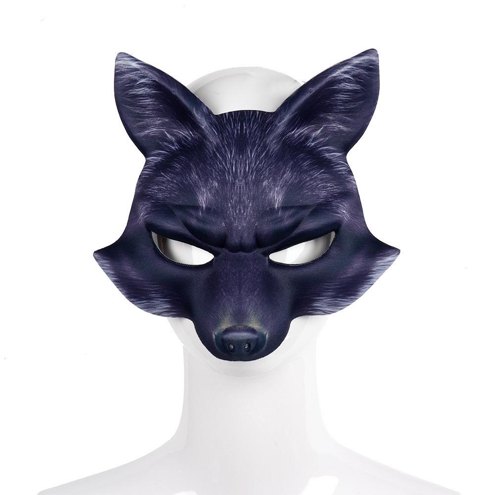 Halloween Party Unique Adult Party Masquerade Half Face 3D Fox Realistic Animal Mask