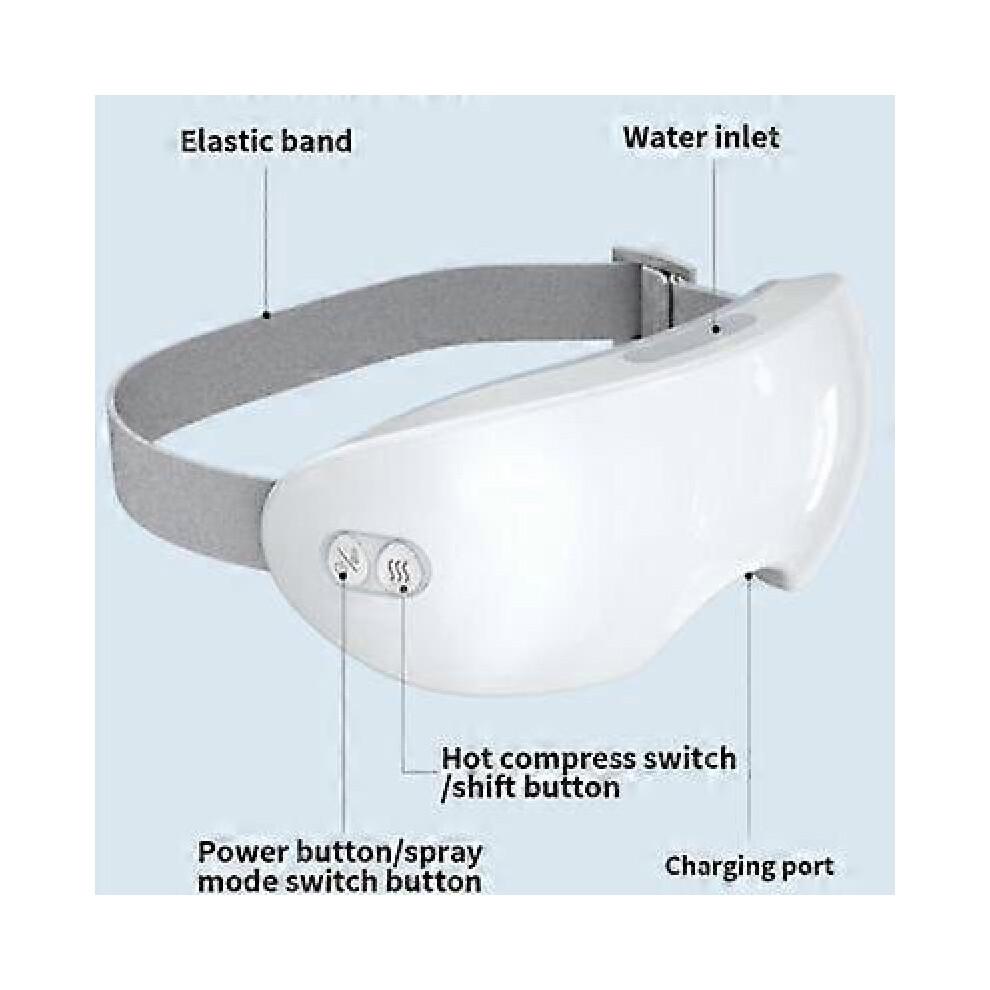 (White)Eyerelis Steam Therapy Eye Mask, Hot/Cold Compress with Adjustable Temperature, USB Rechargeable, Soft Silicone for Dry Eyes, Migraine Relief