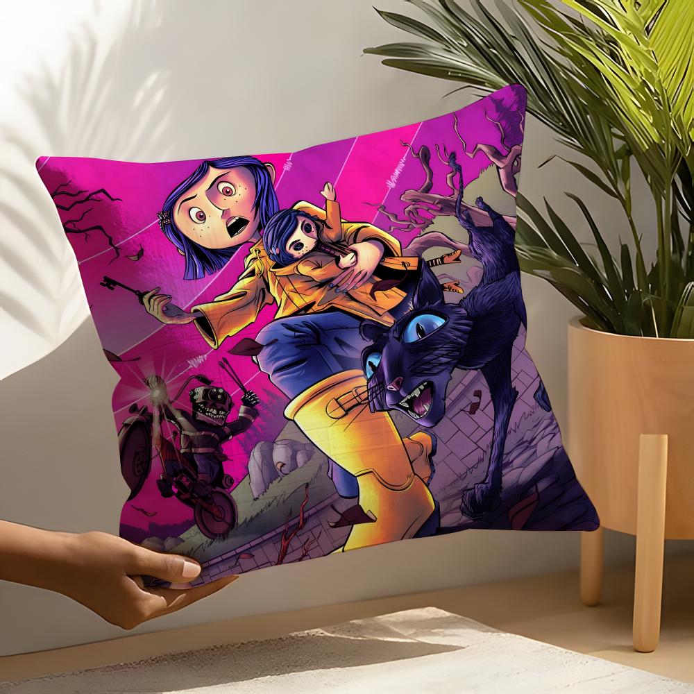 Coraline And The Secret Door Pillow Case Linen Cushion Covers For Decorative Sofa Home Pillows Case Car Chair Pillows Cases