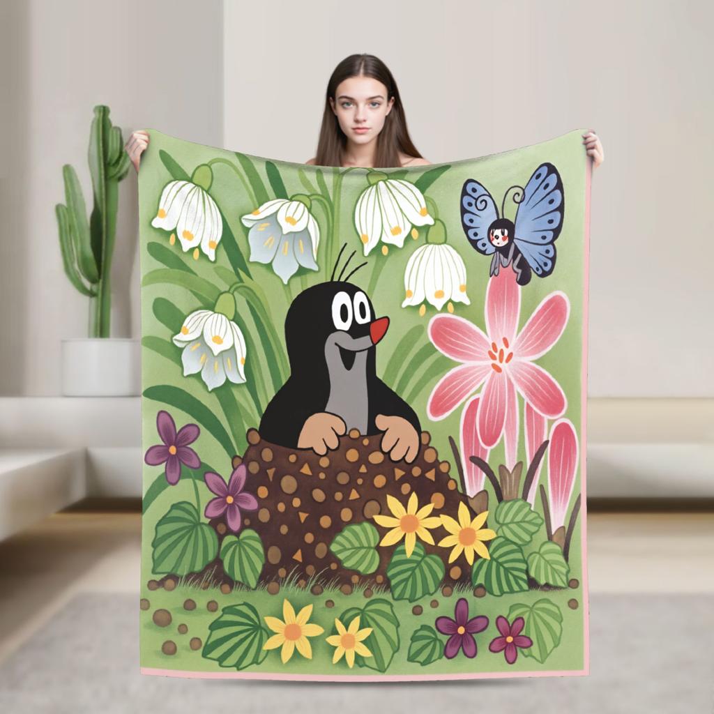 Czech Cartoon Krtek Mole Blanket Quality Warm Soft Bedding Throws Winter Plane Travel Home Decor Graphic Bedspread