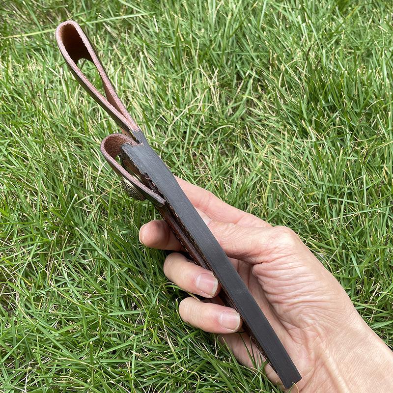 24 cm feststehender Messerhalter mit gerader Klinge, Spaltleder, geprägte Scheide aus Rindsleder, universelle Messerhülle für Jagdmesserholster