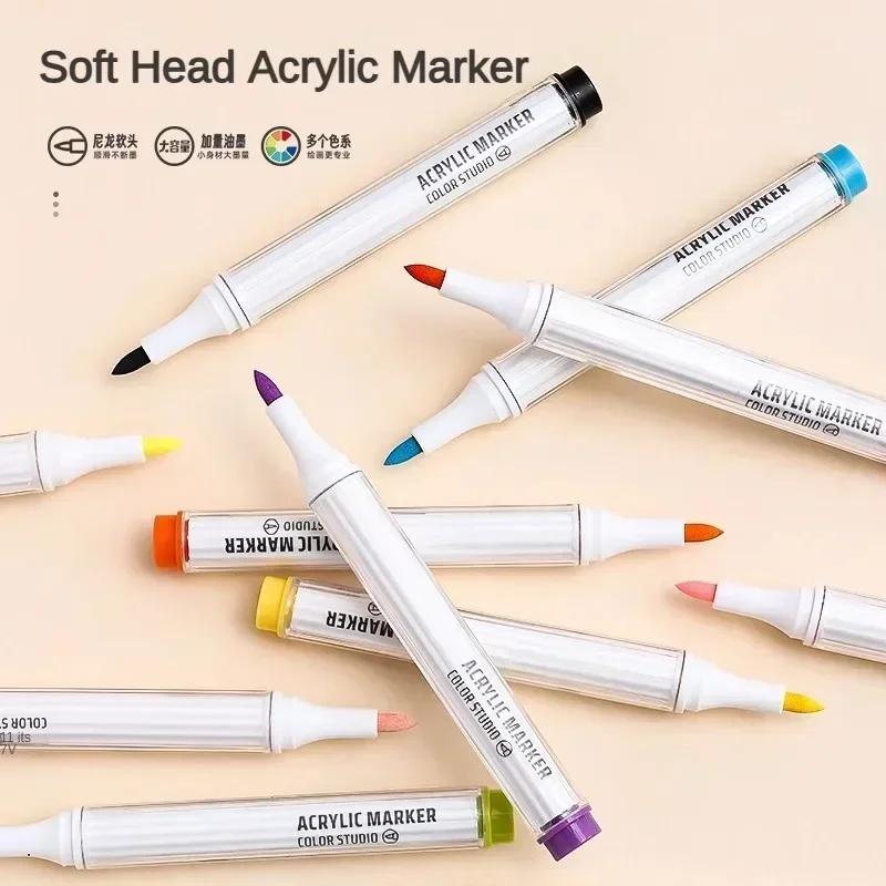 81/72/63/9 Colors Acrylic Paint Marker Pen DIY Painting Drawing for Card Ceramic Stone Mug Glass Fabric Art Supplies Stationery