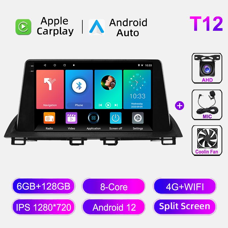 Car Radio WIFI+4G BT CarPlay For Mazda 3 Axela 2014-2017 Multimedia Video Player GPS Navigation Stereo Audio Head Unit Autoradio