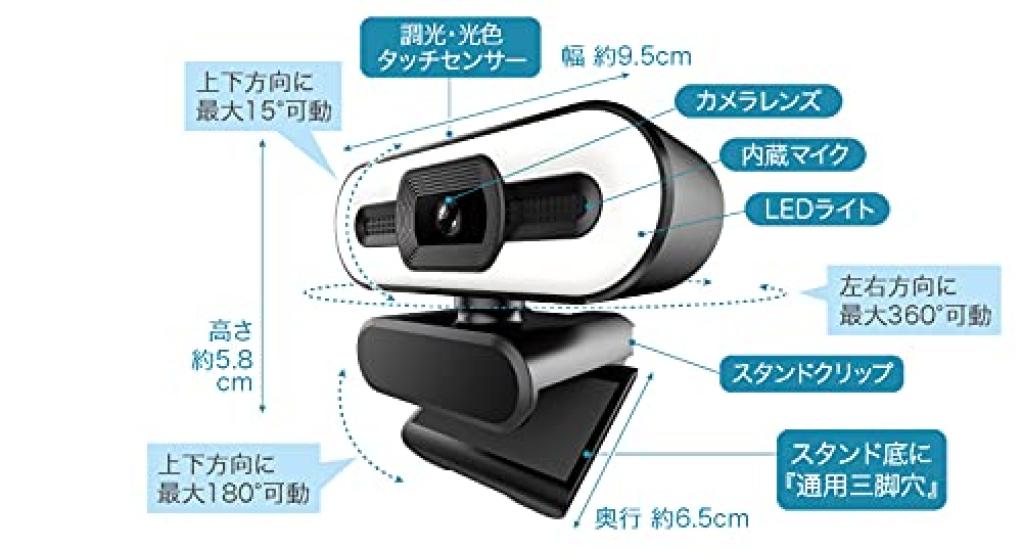 Cameră PC LED SUNEAST WEB cu comutare culoare caldă pentru Zoom, Cameră USB cu alimentare, Lumină, 30FPS, Conferințe, Alimentare, Ajustare 360°, 3,7 megapixeli, 1440p,