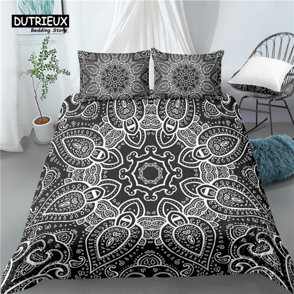 Home Living Luxury 3D Mandala Print 2/3Pcs Comfortable Duvet Cover PillowCase Bedding Sets Queen and King EU/US/AU Size