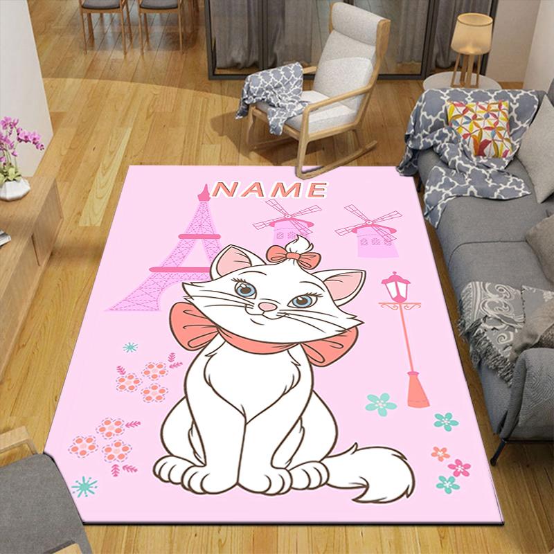 Custom 1Pc Pink Hearts Cats Rug Office Carpet Indoor Outdoor Entrance Doormat Nonslip Soft And Comfortable Living Room D916119