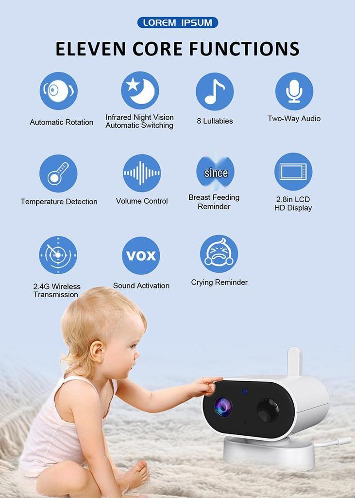 2.4-inch HD Wireless Baby Monitor with Night Vision