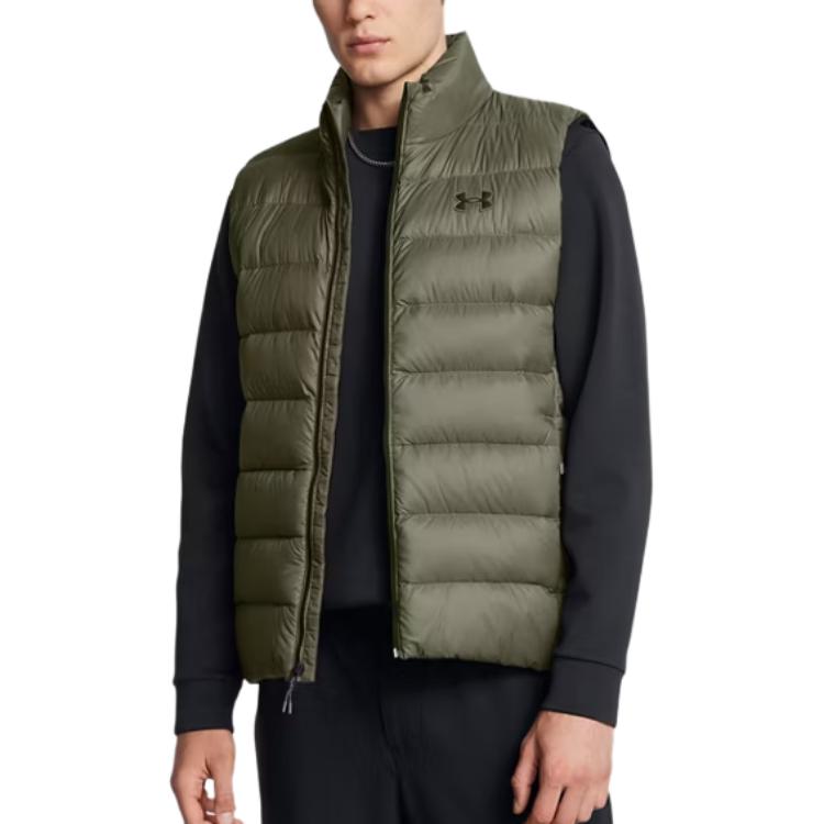 Under Armour FW24 Legend Logo Comfortable Waterproof Warm Vest Men vest Green 1385838-390