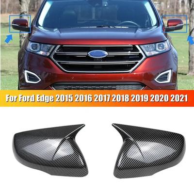 Pour Ford Edge 2015- Autocollant de Voiture Couvercle de Rétroviseur Latéral Capuchon d'Aile Boîtier de Rétroviseur Extérieur Porte Garniture Aspect Fibre de Carbone ABS