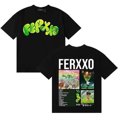 Singer Feid FERXXO CALIPSIS Concert Merch Tshirt Unisex Women Summer T Shirt Teenagers Cotton Oversized Crewneck Tshirt Streetwear